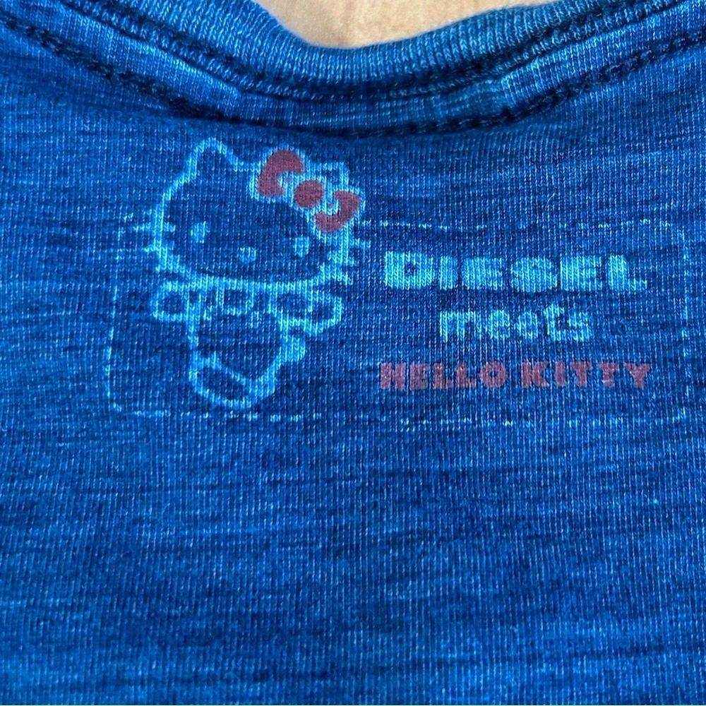 Diesel industrial Hello Kitty girls size 7 blue jean puff dress